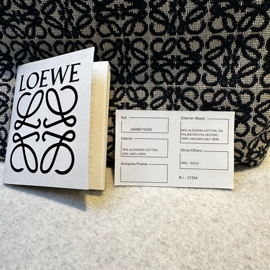 LOEWE Cubi 緹花手提/肩背包 - 小號黑色-12
