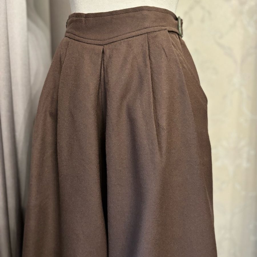 藏私·Collection_歐風雙側皮帶釦古著寬褲日本製-1