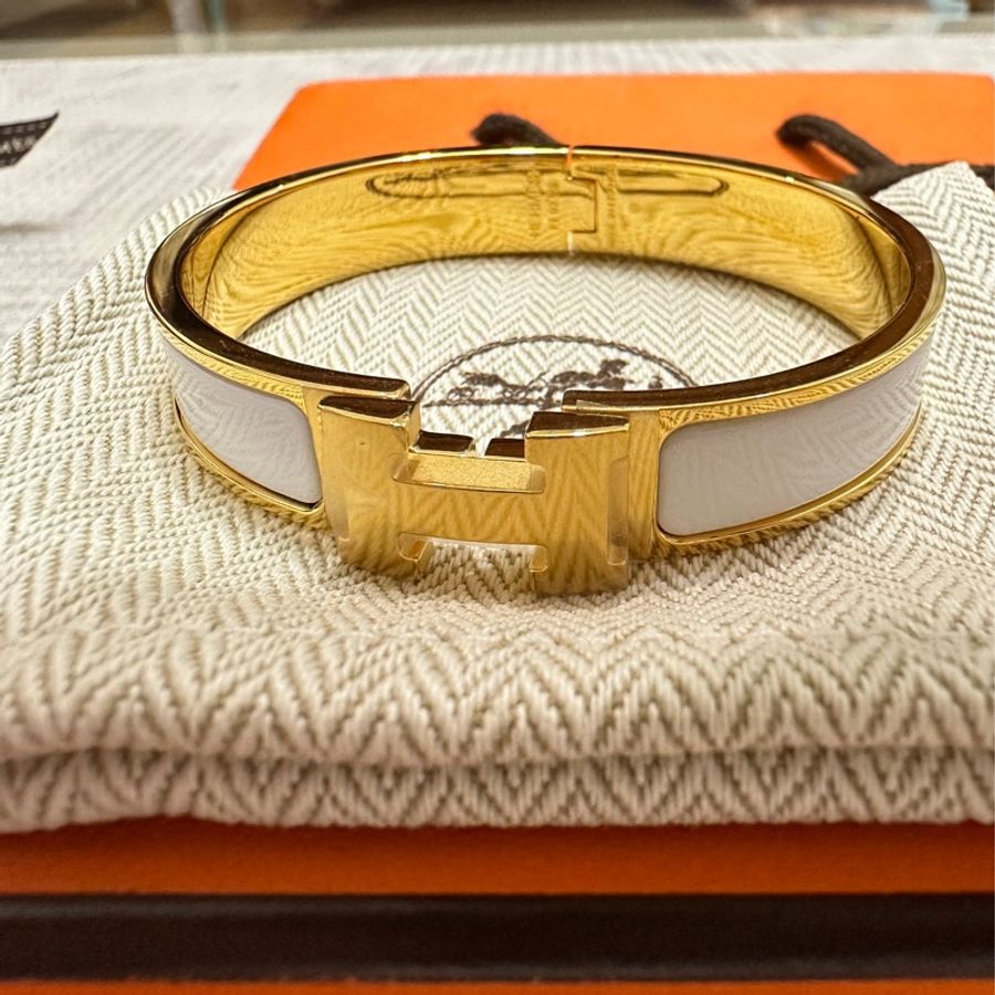 HERMÈS Clic H 手鐲(白金)-0