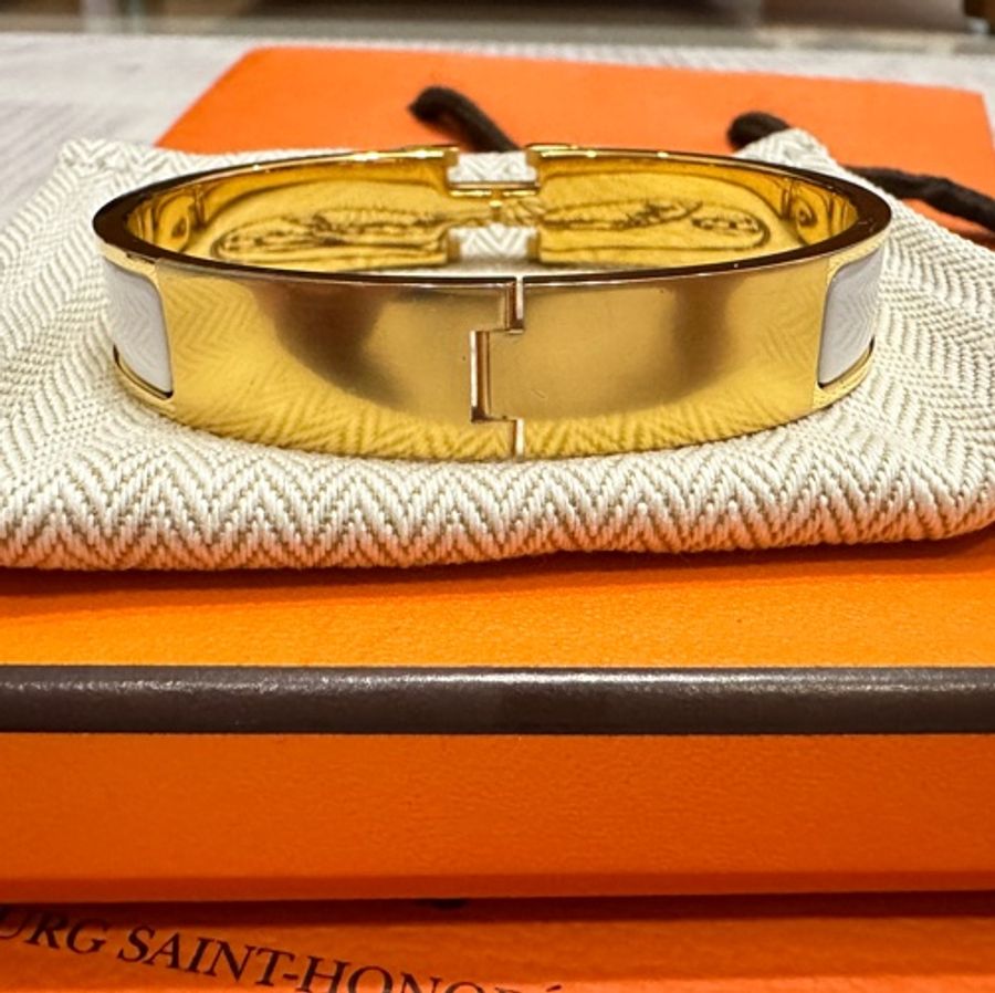 HERMÈS Clic H 手鐲(白金)-1