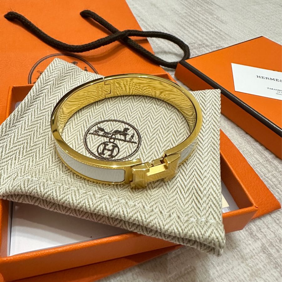 HERMÈS Clic H 手鐲(白金)-2