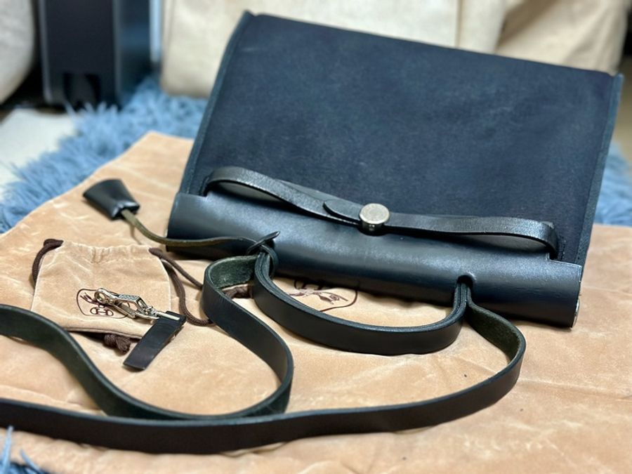 🔥全網最低 x 開放預購🔥近新全配✨#Hermes #Herbag 31 ·#經典黑 x #熊貓配色‼️ 絕版中古款 四種背法一次滿足😍-19