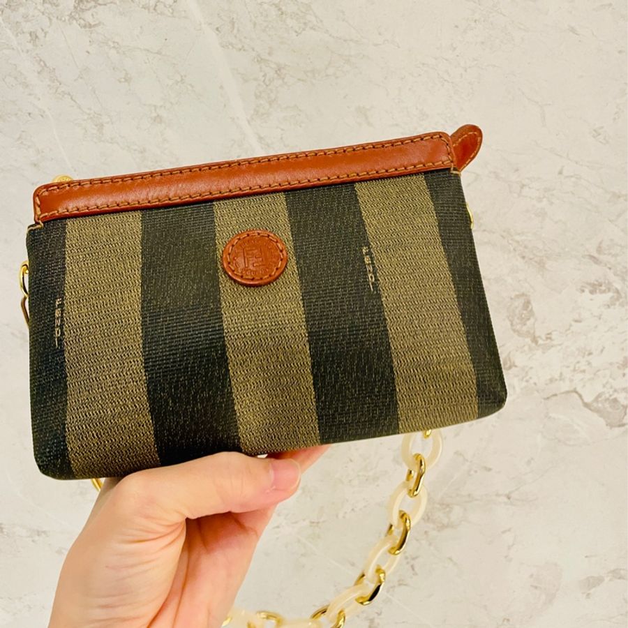 二手正品FENDI vintage 古董包/麻將包/腋下包/側背包/手提包/小包/大手機可入（看圖看內文）-6