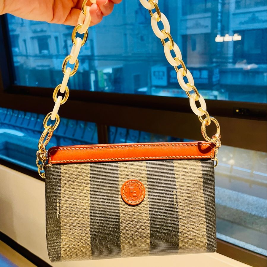二手正品FENDI vintage 古董包/麻將包/腋下包/側背包/手提包/小包/大手機可入（看圖看內文）-7