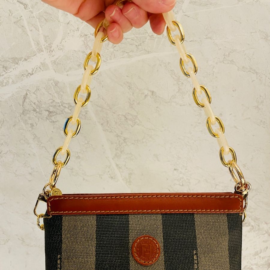 二手正品FENDI vintage 古董包/麻將包/腋下包/側背包/手提包/小包/大手機可入（看圖看內文）-22