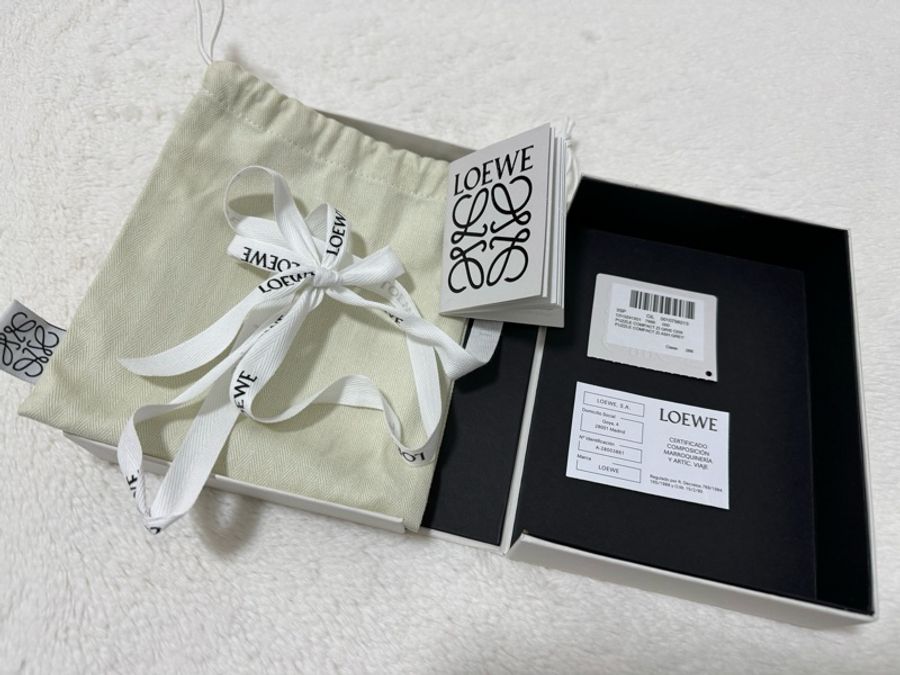 LOEWE Puzzle compact zip walle 短夾 灰燼灰/淺瓷藍色-3