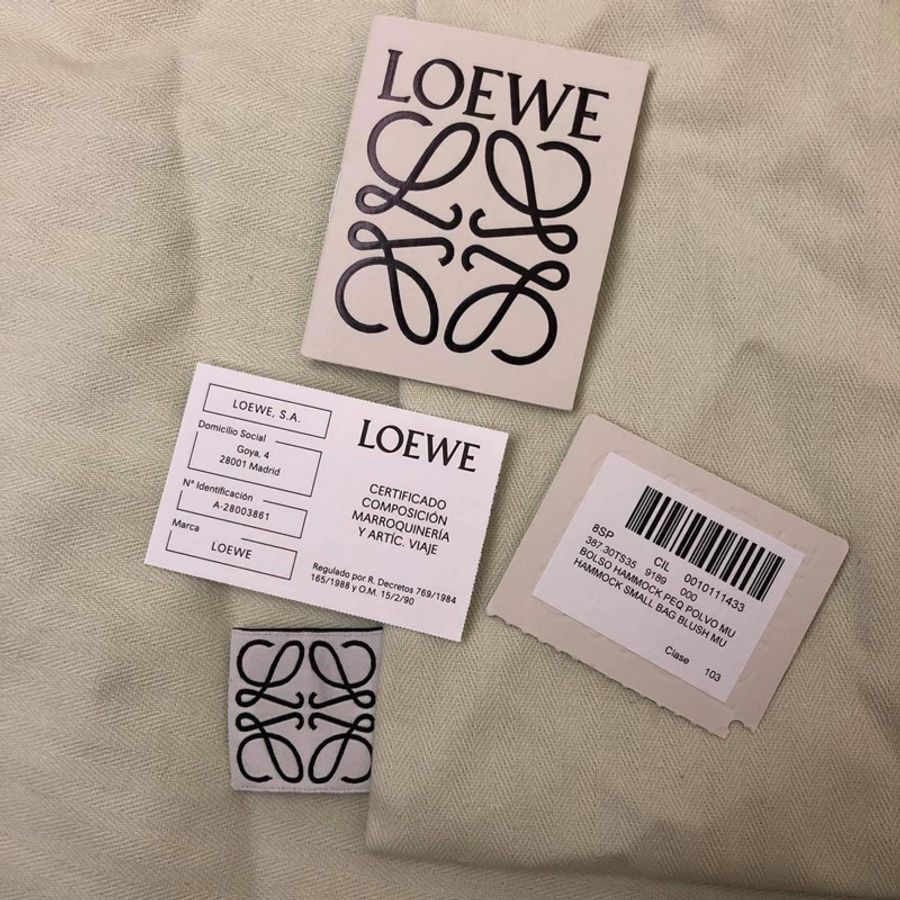 Loewe hammock 吊床包 煙燻粉/淡粉 雙色 金釦-8