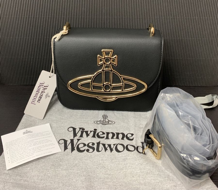 Vivian Westwood 全新Linda大土星 logo-plaque crossbody bag-1