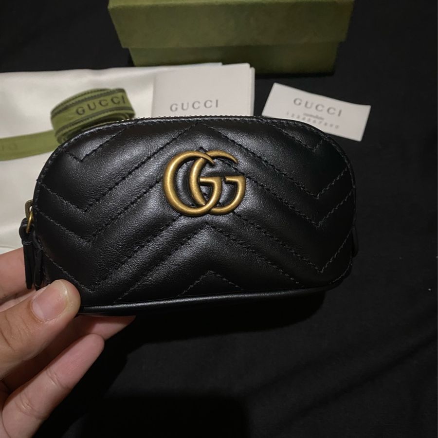 GUCCI MARMONT黑經典零錢包錢包小皮件鑰匙包-1