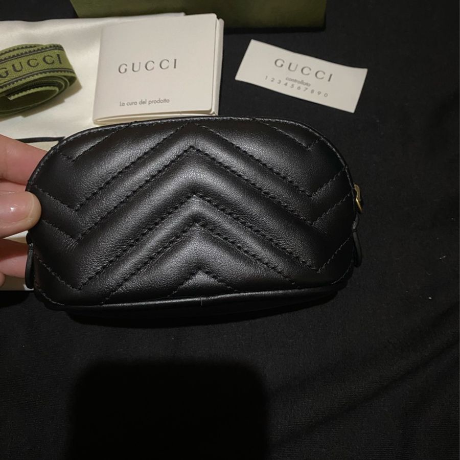 GUCCI MARMONT黑經典零錢包錢包小皮件鑰匙包-3