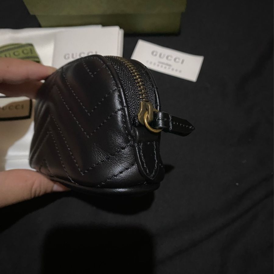 GUCCI MARMONT黑經典零錢包錢包小皮件鑰匙包-4