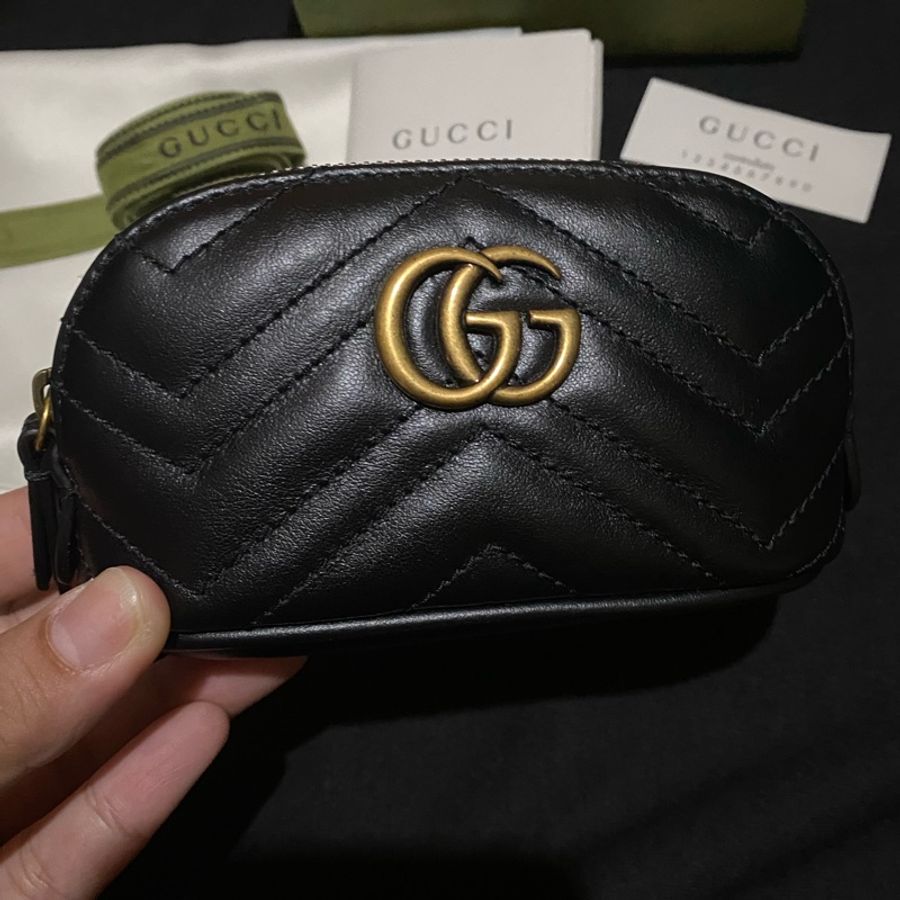GUCCI MARMONT黑經典零錢包錢包小皮件鑰匙包-5