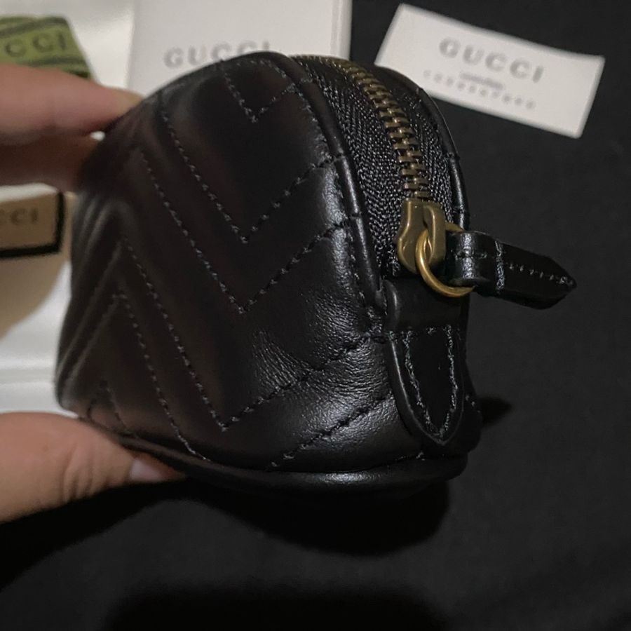 GUCCI MARMONT黑經典零錢包錢包小皮件鑰匙包-7