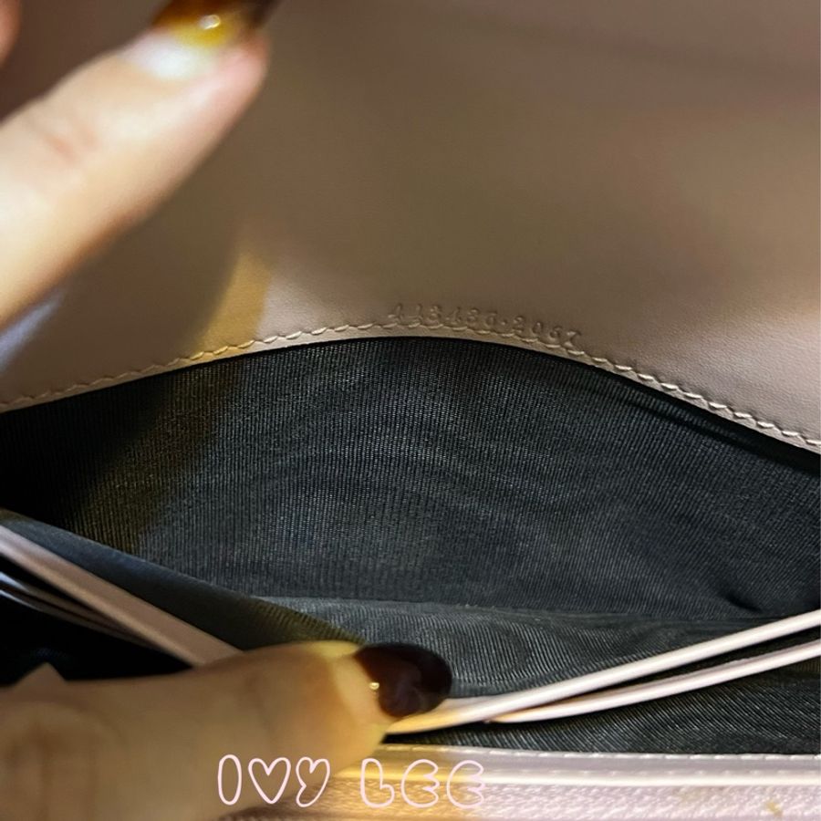 GUCCI 古馳 443436 GG Marmont絎縫紋牛皮金屬雙G LOGO長夾 粉色  二手精品-11
