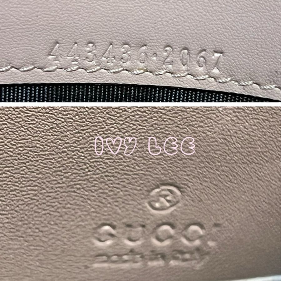 GUCCI 古馳 443436 GG Marmont絎縫紋牛皮金屬雙G LOGO長夾 粉色  二手精品-22