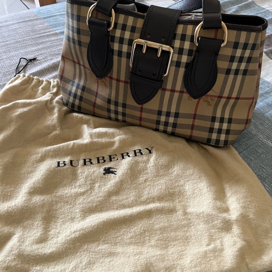 二手 Burberry經典格紋單肩包-1