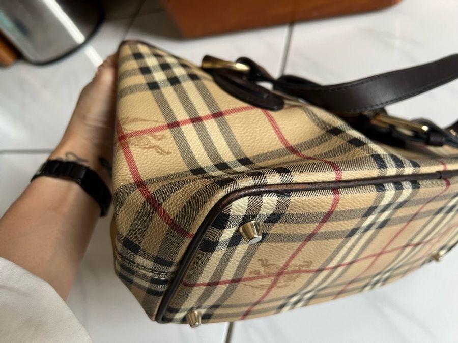 二手 Burberry經典格紋單肩包-9