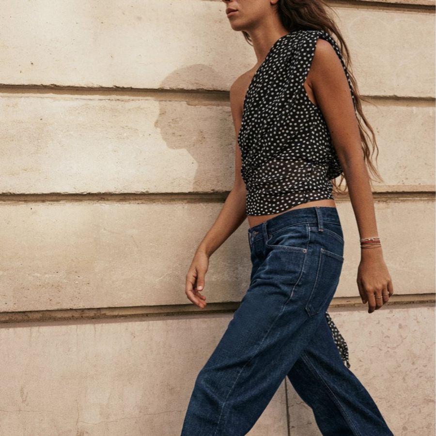 ZARA 不對稱波卡圓點上衣ZW COLLECTION S-3