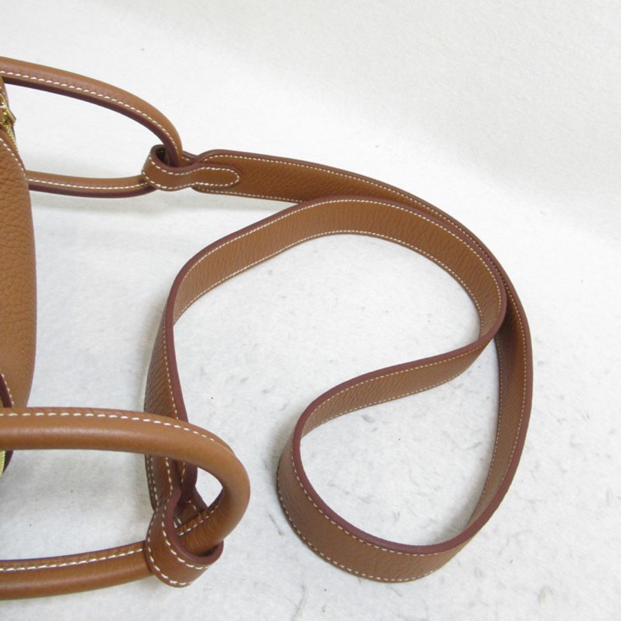 【日本直送】HERMES Lindy Mini 2way 單肩包 Clemence 皮革棕色金色二手女式 GHW B-7