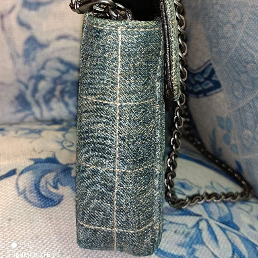 Chanel vintage 丹寧布chocolate bar 牛仔鏈包-4