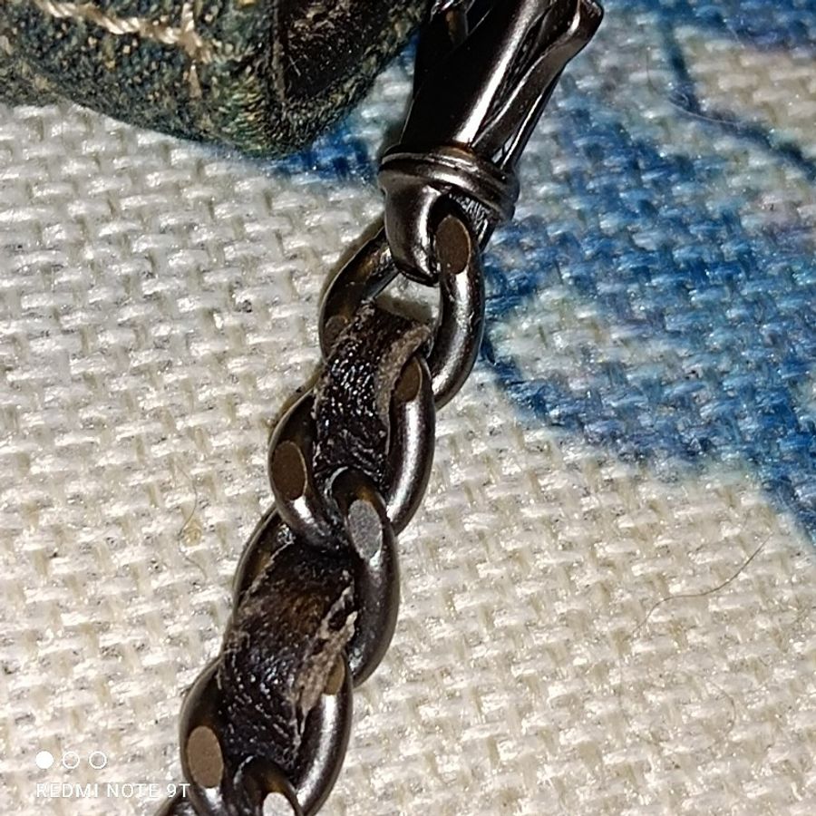 Chanel vintage 丹寧布chocolate bar 牛仔鏈包-12