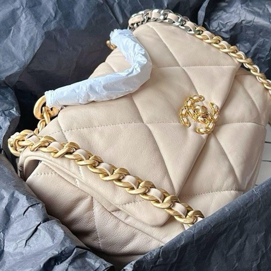 Chanel 19bag米色-3