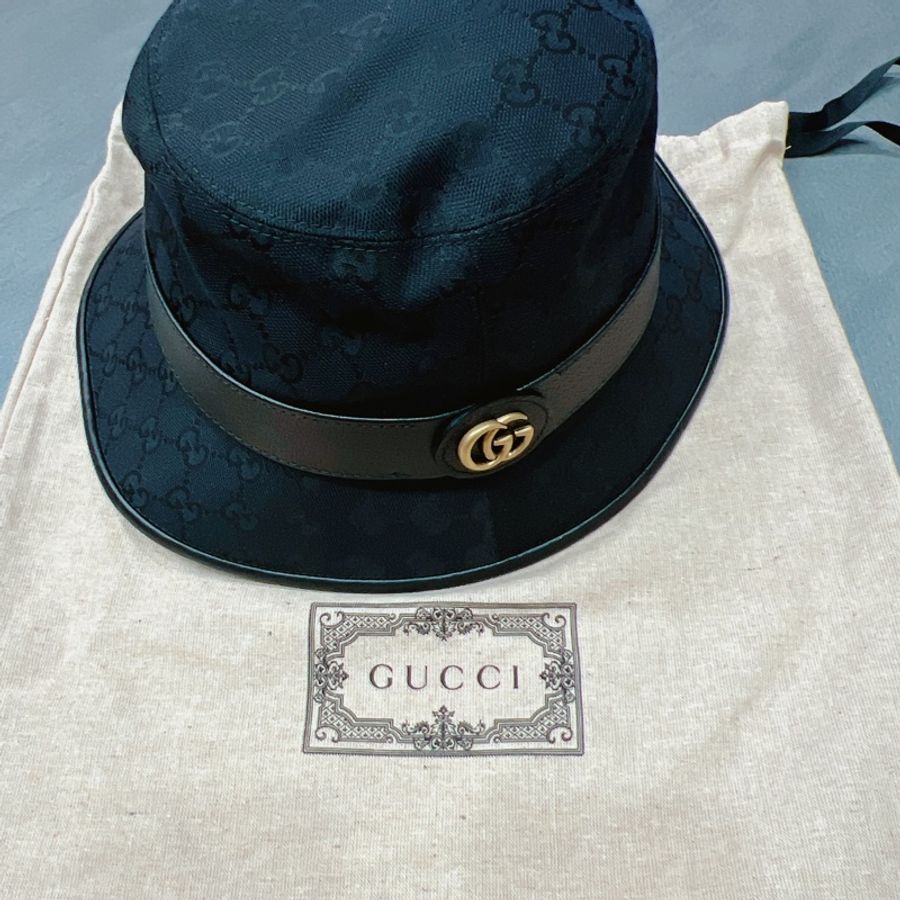 全新未使用綴雙G元素Gucci帆布漁夫帽-2