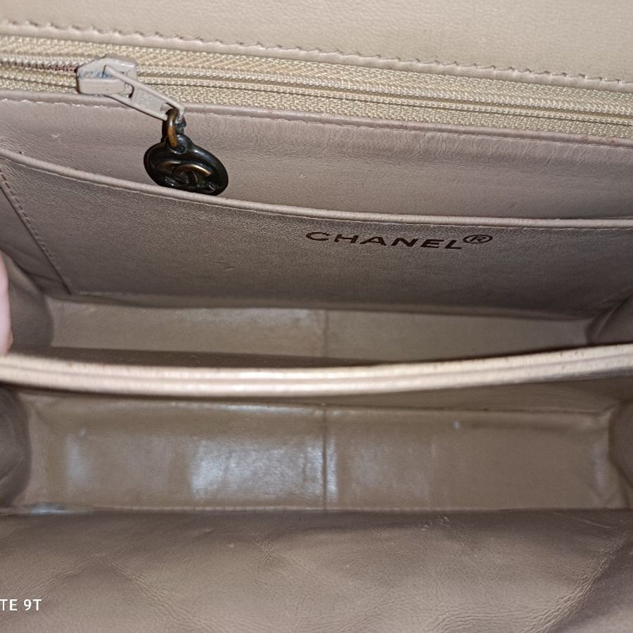 Chanel vintage 小羊皮方胖玳瑁鏈包-9
