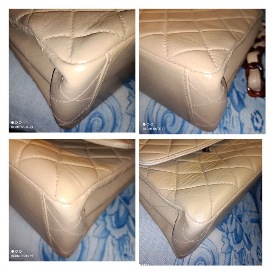 Chanel vintage 小羊皮方胖玳瑁鏈包-12