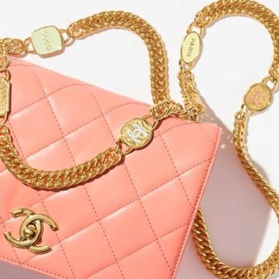 CHANEL mini金屬琺瑯手提鏈帶包-5