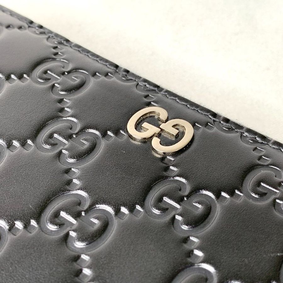 GUCCI Signature 牛皮拉鍊長夾-7