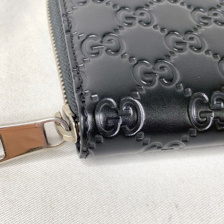 GUCCI Signature 牛皮拉鍊長夾-12