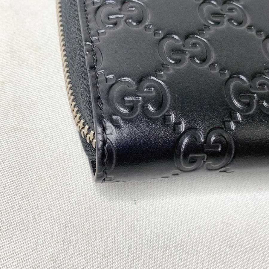 GUCCI Signature 牛皮拉鍊長夾-14