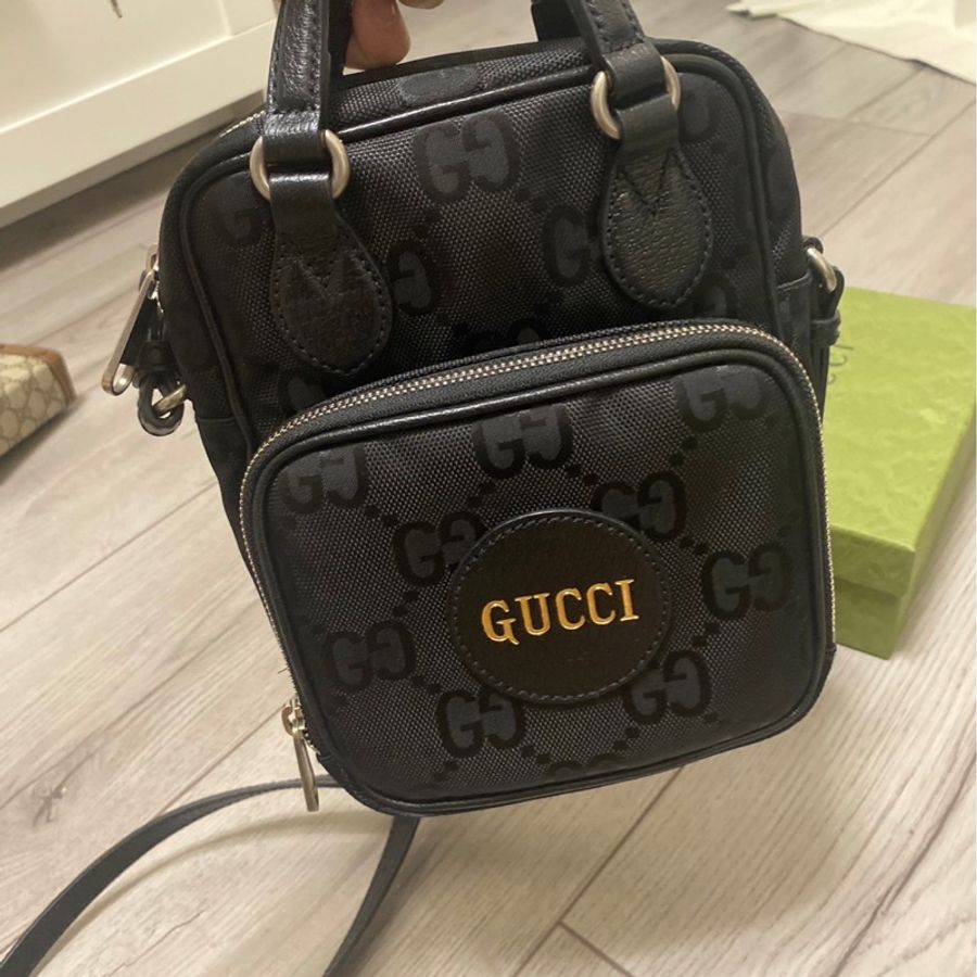 Gucci 雙層子母包 OFF The Grid黑老花-7