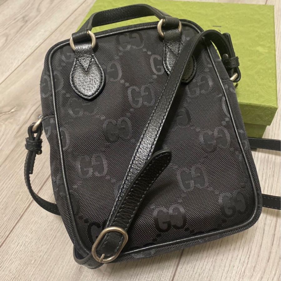 Gucci 雙層子母包 OFF The Grid黑老花-10