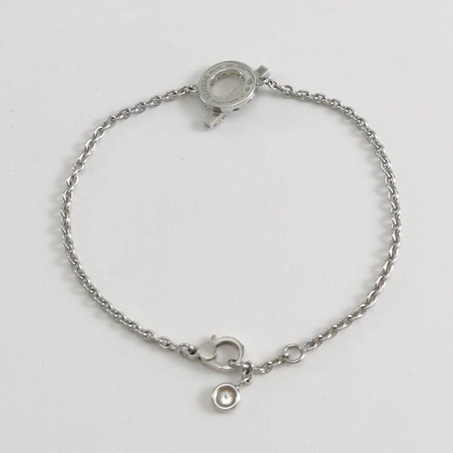 Hermes Finesse18K白金鑽石小Q手鍊-1