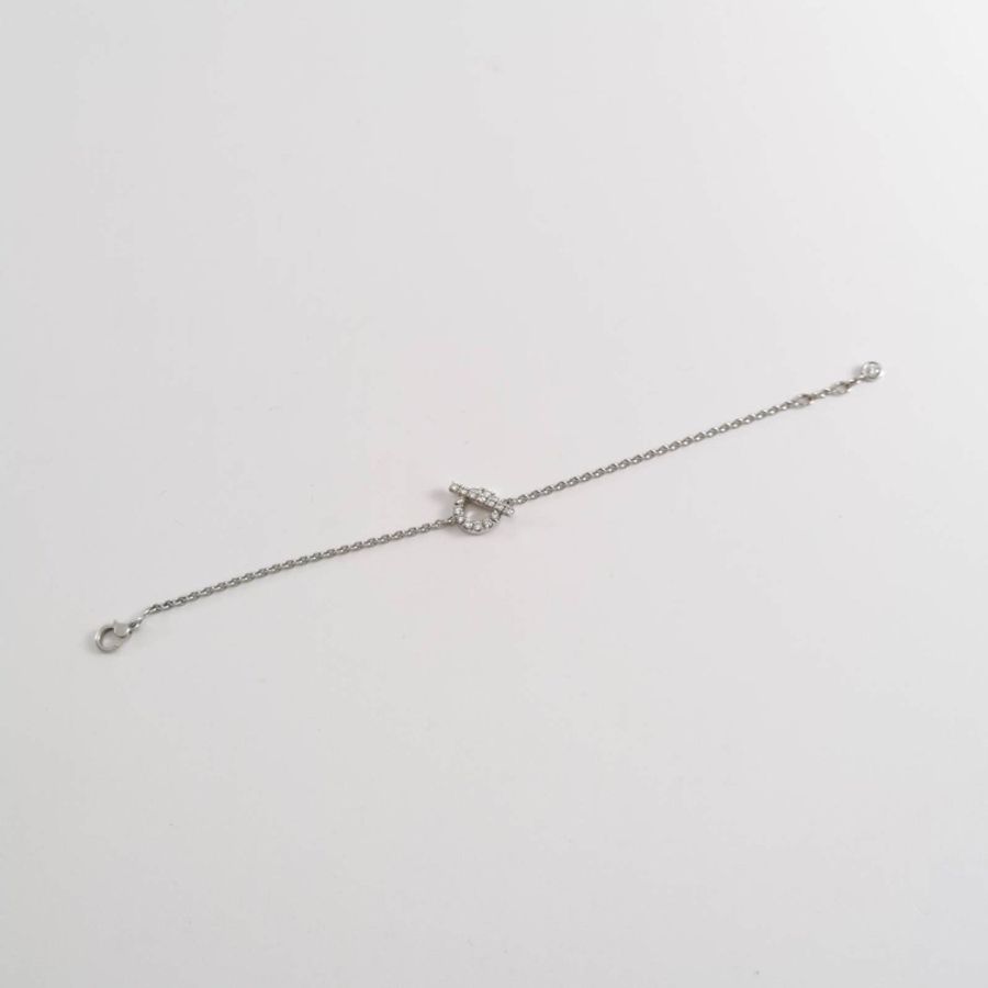 Hermes Finesse18K白金鑽石小Q手鍊-2