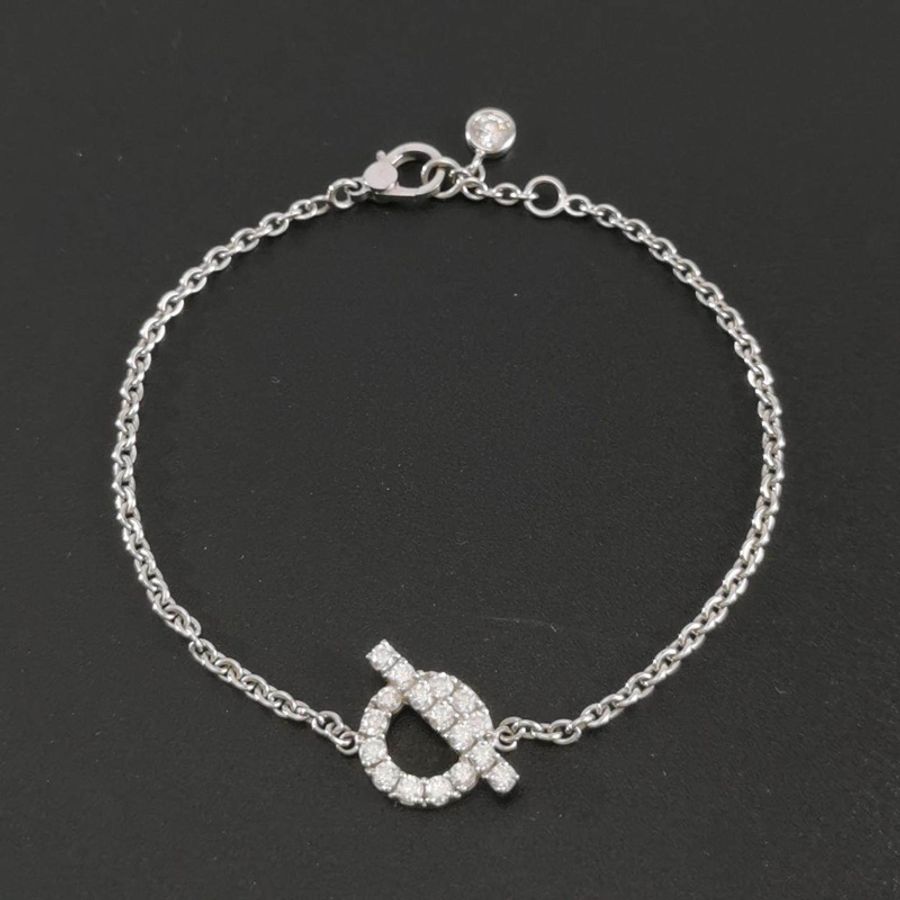 Hermes Finesse18K白金鑽石小Q手鍊-4
