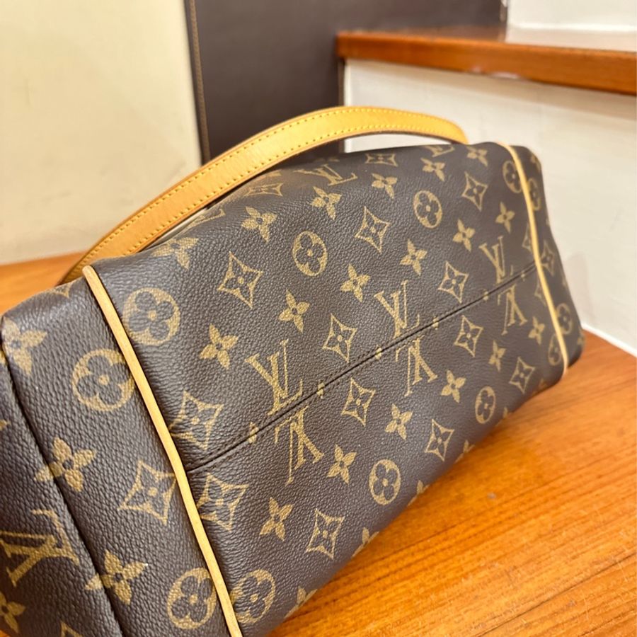 LV 花紋雙口袋肩背包-5