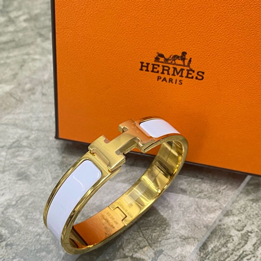 Hermes 愛馬仕 POP H 手環 白色金扣-0