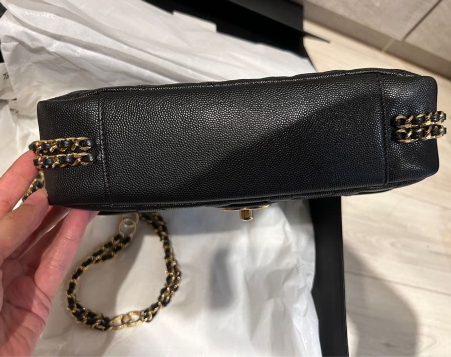 Chanel 香奈兒口蓋包荔枝皮雙鏈雙C log-6