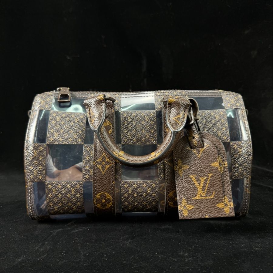 LV keepall 男生 斜背包 馬賽克 透明-1