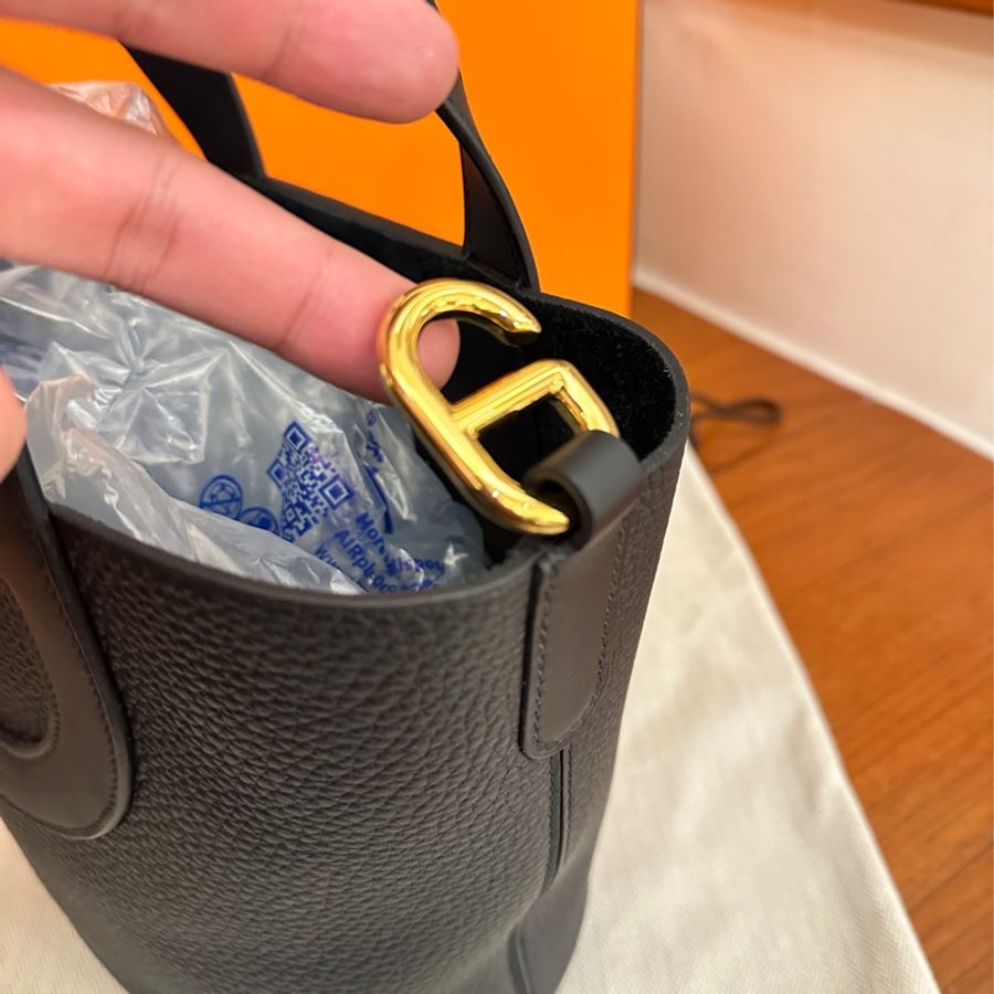 HERMES 黑金豬鼻菜籃子18-3
