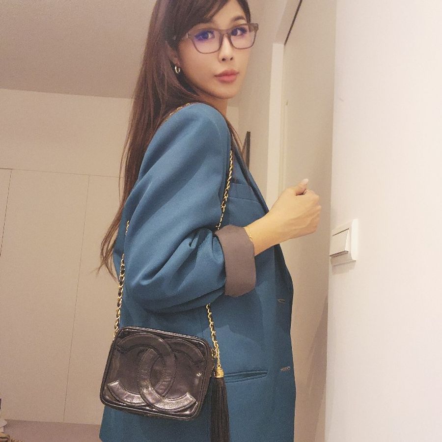 Chanel vintage 香奈兒漆皮流蘇小方胖鍊包-1