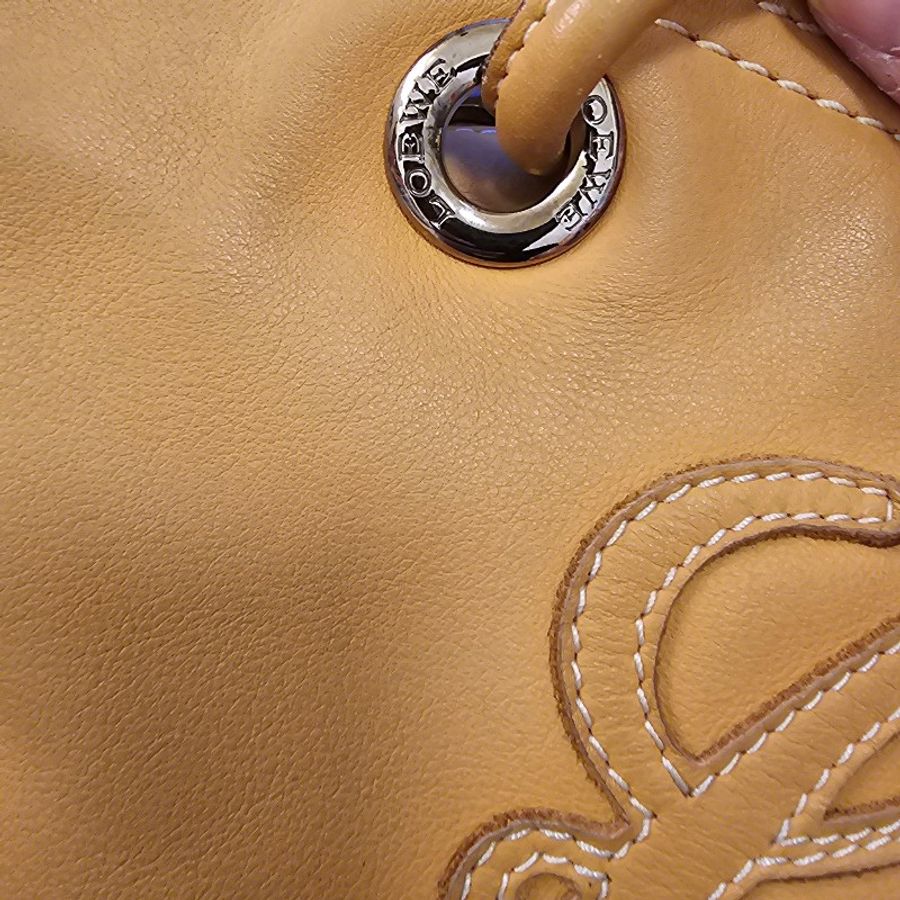 loewe 雙面logo 牛皮側背包 吐司包 (淺餅乾色)-20