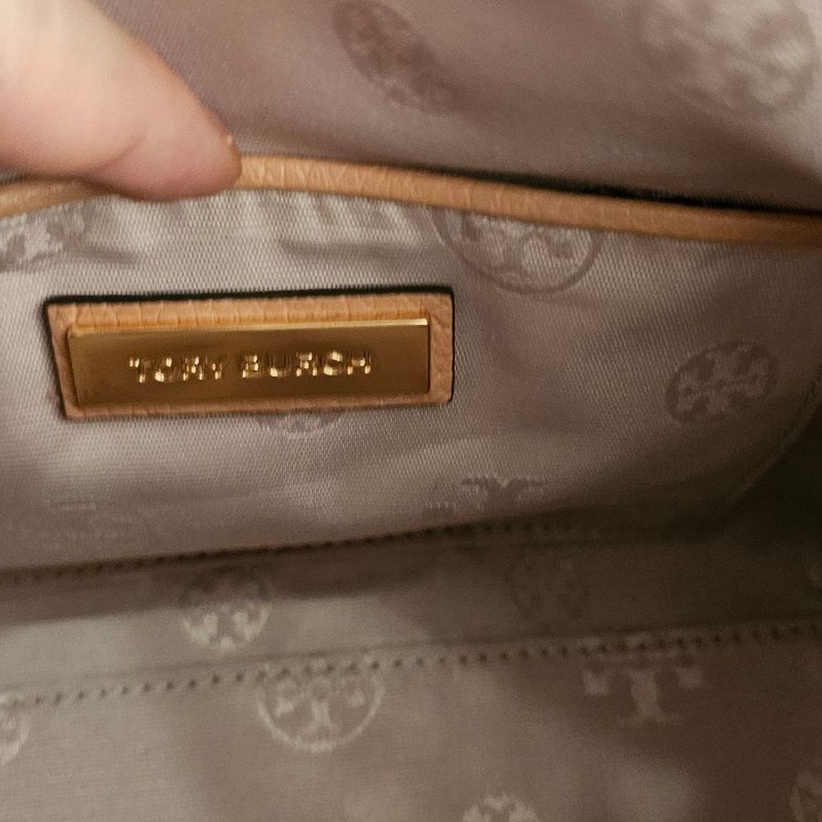 tory burch (近新)粉膚色流蘇斜肩手提包 2024 pastel色調-8