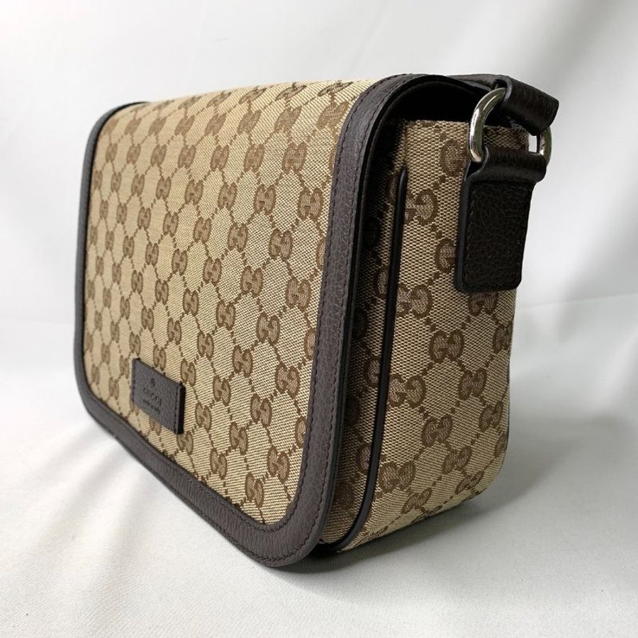 GUCCI 全新雙G帆布翻蓋側背包-3