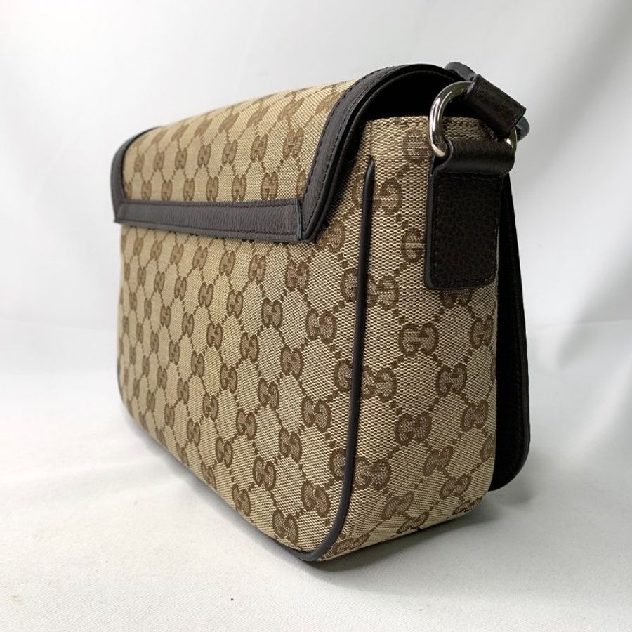 GUCCI 全新雙G帆布翻蓋側背包-5