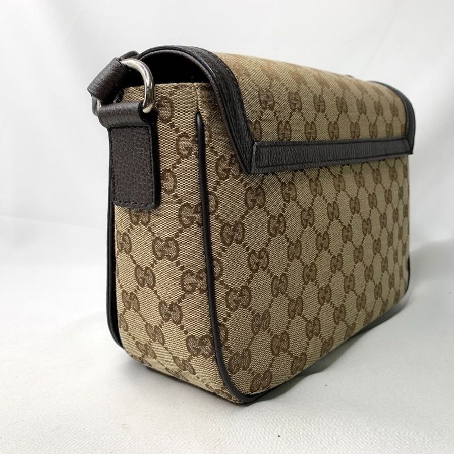 GUCCI 全新雙G帆布翻蓋側背包-6