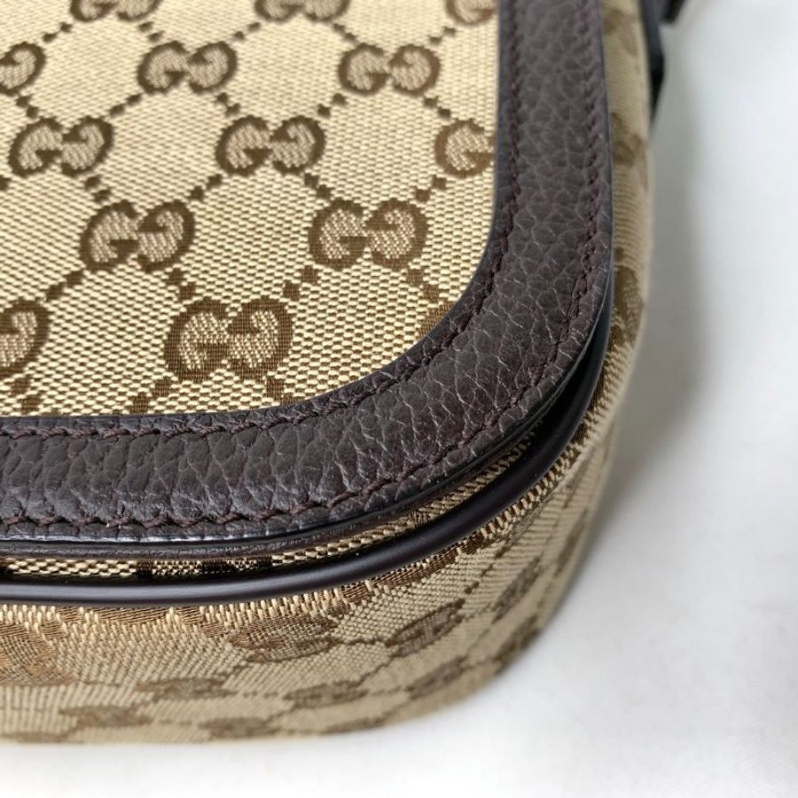 GUCCI 全新雙G帆布翻蓋側背包-13